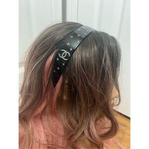 Chanel rhinestone cc headband hair accessory